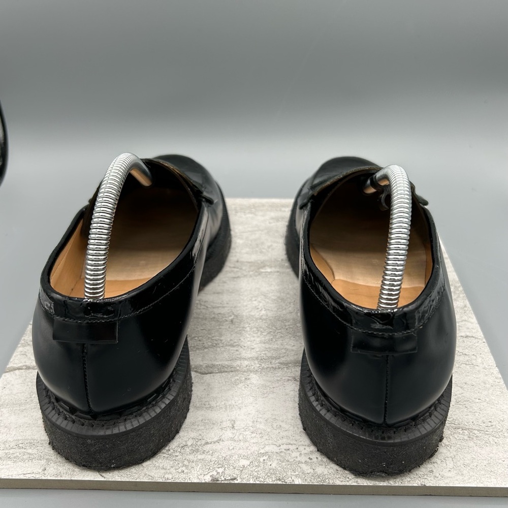 Women’s Black Leather Loafers, Size 8, Purified Brand, Eco Friendly From England - Picture 3 of 10